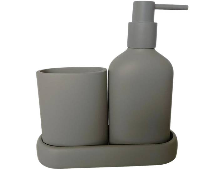 Badezimmer-Set Kim grau Polyresin