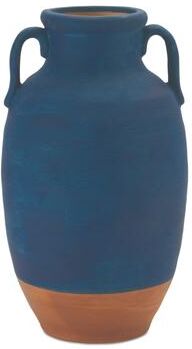 Melrose International "Ceramic Urn Vase with Terra Cotta Accent 10.5""H"