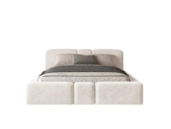 Chilly. Möbel Design Bett Monte - Polsterbett mit stabilem Metallrahmen, Bettkasten und Stauraum - Doppelbett mit Kopfteil - 140x200 cm - Perfect Harmony Beige
