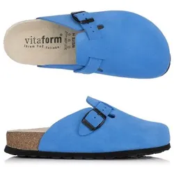 VITAFORM Damen-Clog Veloursleder Schnalle Korkfußbett