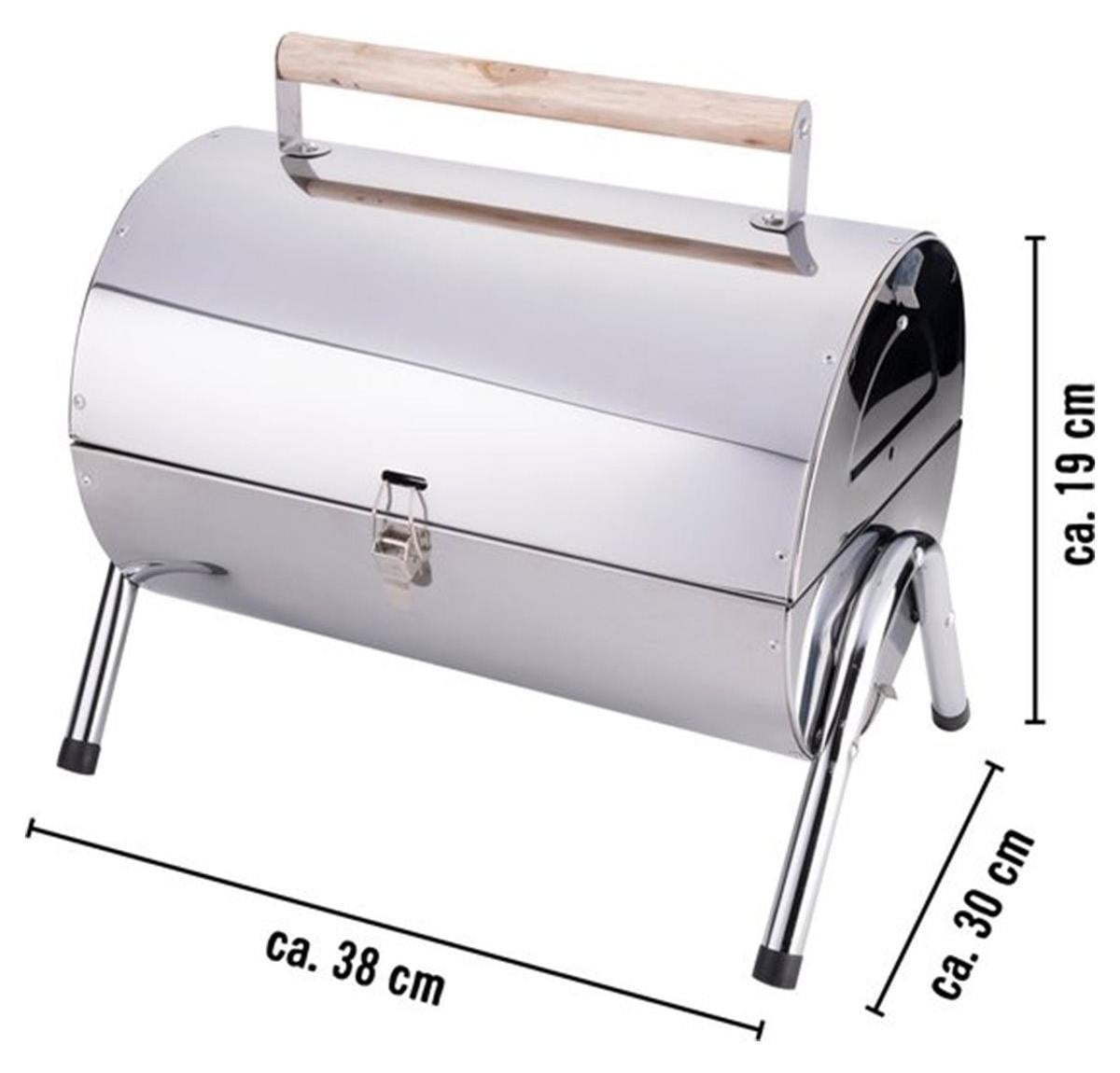 BBQ Collection Houtskoolbarbecue Cilinder Tabletop Chroom