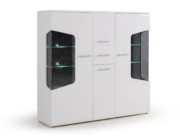 Vitrine Corel Blanc Mat/blanc Brillant - Basika