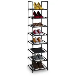 Relaxdays Schuhregal schmal Grau,Schwarz