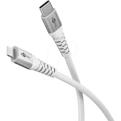 GOOBAY 74518 - Sync- & Ladekabel, USB-C -> Lightning, 60 W, 0.5 m, Textil, weiß