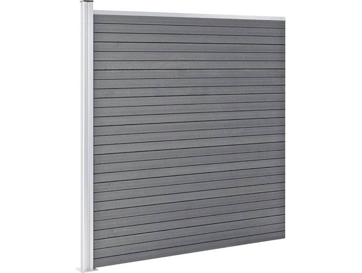 vidaXL WPC Zaun-Set 2 Quadrate + 1 Schräge 446x186 cm Grau