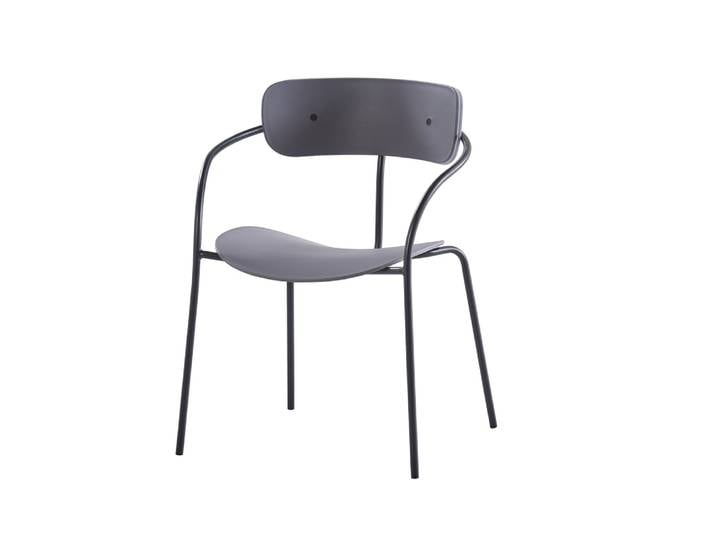 Lot de 4 chaises gris foncé design
