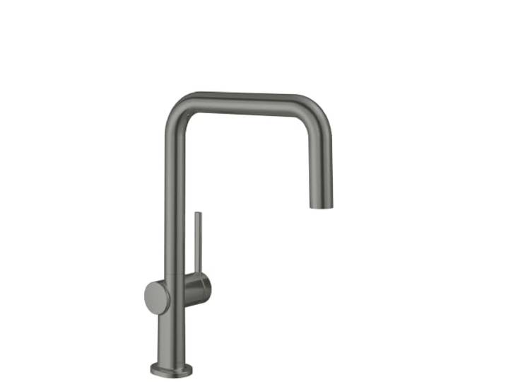 hansgrohe Talis M54 - Küchenarmatur, 1 Stahlart, Wasserhahn Küche mit Auslaufhöhe 220 mm, Mischbatterie Küche 360° schwenkbar, Brushed Black Chrome, 72806340