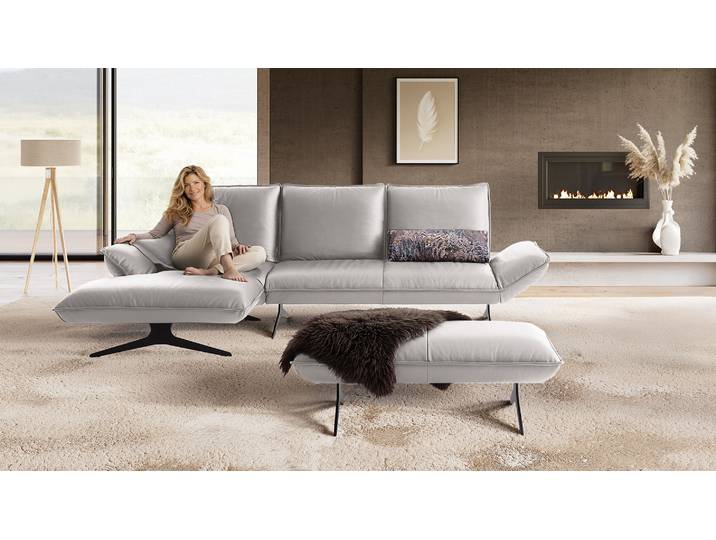 Koinor Ecksofa Prime mit manueller Rückenfunktion in Leder