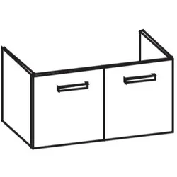 Artiqua 411 Waschtischunterschrank für Vero 045410 Graphit Struktur quer, 411-WU2T-D20-7098-401 411-WU2T-D20-7098-401