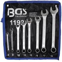 BGS 1192 Satz Ringmaulschlüssel 6-19mm metrisch 8 teilig mit Tasche