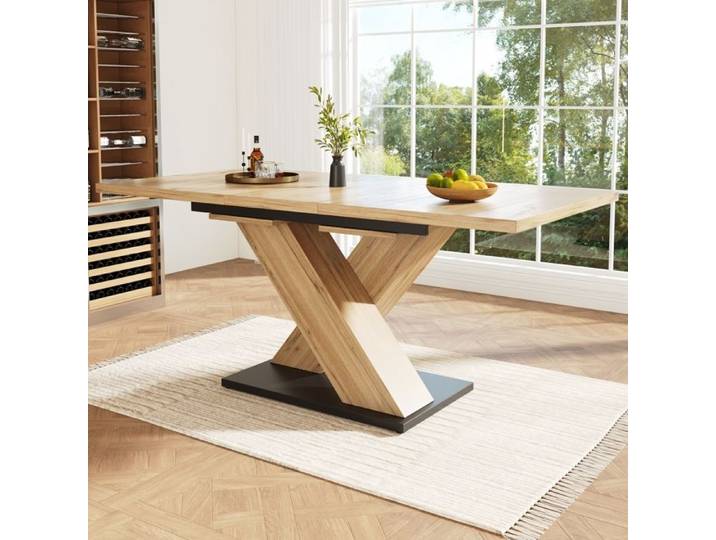 Table à manger télescopique (119-158 5×80cm) - extensible à 119-158 5 cm à l'aide de plaques intérieures - pour cuisine et salon