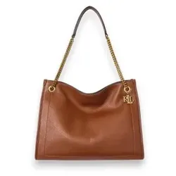 Lauren Ralph Lauren für Damen. 431969352001 Große Bradley-Tasche aus braunem Leder (OSFA), Lässig
