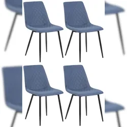 CLP 4er Set Esszimmerstühle Telde Stoff blau