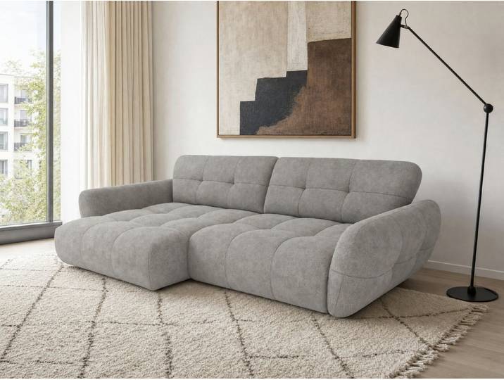 foamnova Ecksofa Vannes, B 312 cm, mit Recamiere, sehr komfortabel, Recamiere links oder rechts angeordnet, als Dauerschläfer nutzbar
