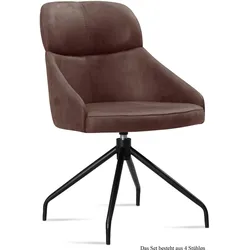 ESSZIMMERSTUHL drehbar (4er-Set) Dorian 52x82x63 Schwarz/Braun