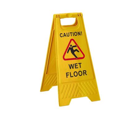 Relaxdays Achtung Rutschgefahr Aufsteller, Englisch, Warnschild Caution Wet Floor, 2-seitig beschriftet, klappbar, gelb