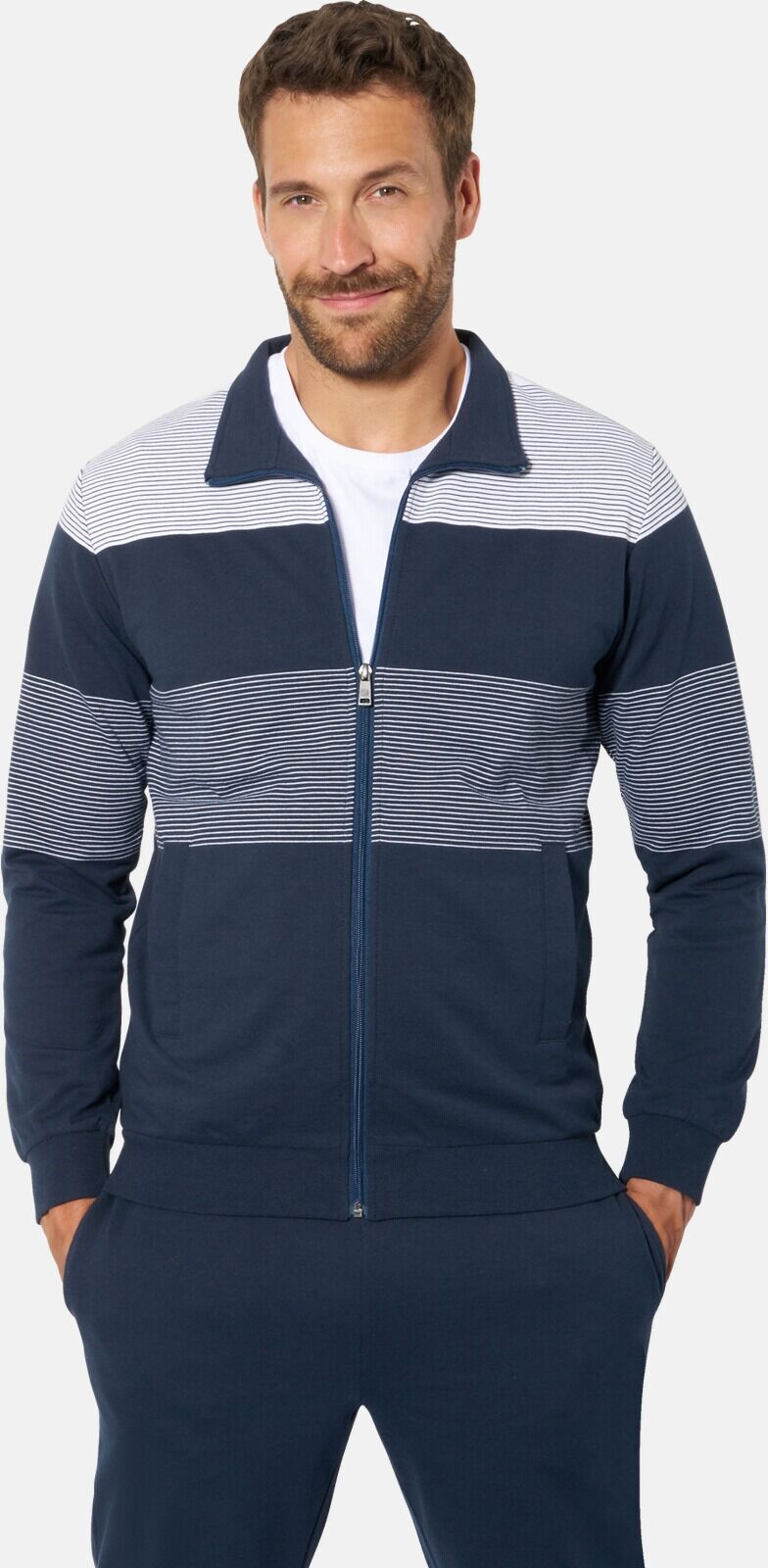 Jogginganzug BABISTA "Jogginganzug BUTAGISTI", Herren, Gr. XL, blau (dunkelblau gestreift), Sportanzüge Jogginganzug