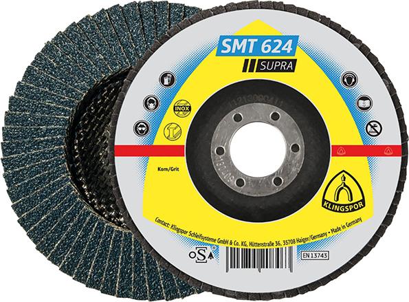 KLINGSPOR Fächerschleifscheibe SMT 624 Supra, 12° gewölbt