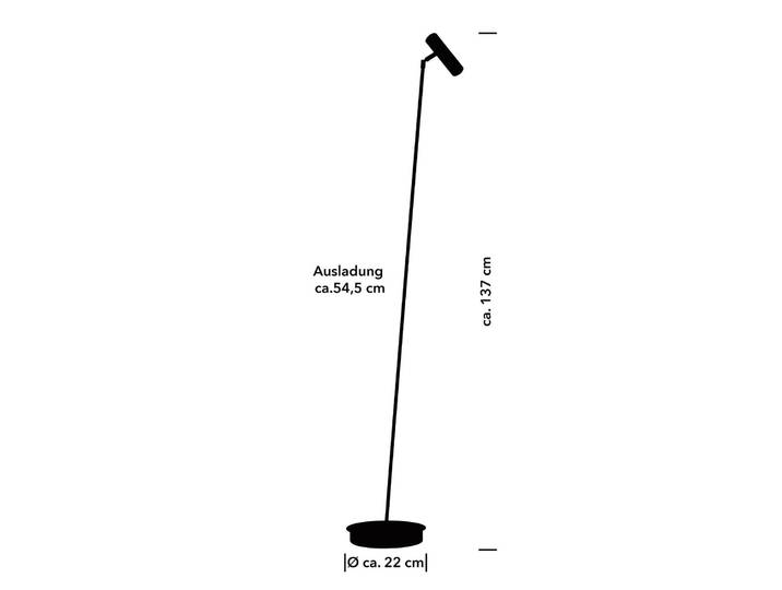 HELL LED Stehlampe Tom Pro, dimmbar, schwarz, für Wohn- / Esszimmer, Metall, Modern