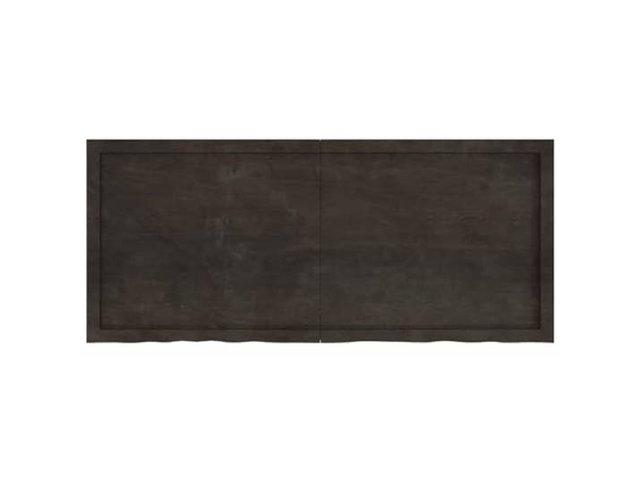 Tischplatte Tisch Dunkelbraun 140x60x(2-4) cm Massivholz Eiche Zusammenklappbar mit Scharnier, Randbemalt, Handarbeit, zur Selbstmontage