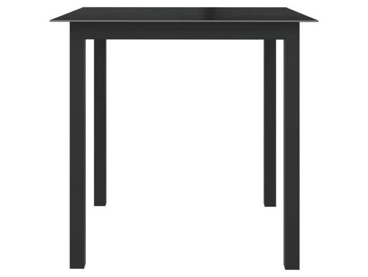 BET Table de jardin Noir 80x80x74 cm Aluminium et verre BET9306191940738
