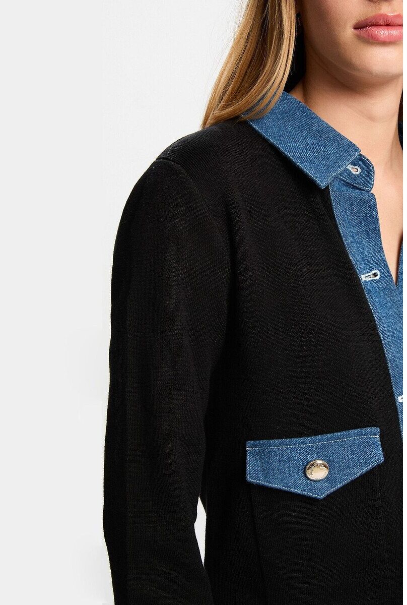 MORGAN Gilet manches longues boutonné, col chemise