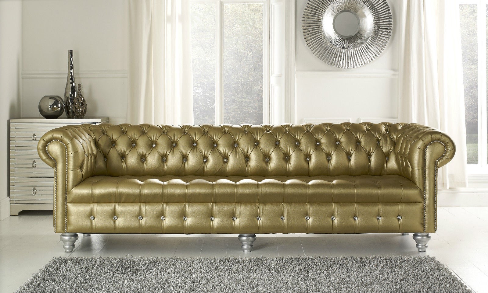 Chesterfield Ledersofa XXL Designer Loungebank