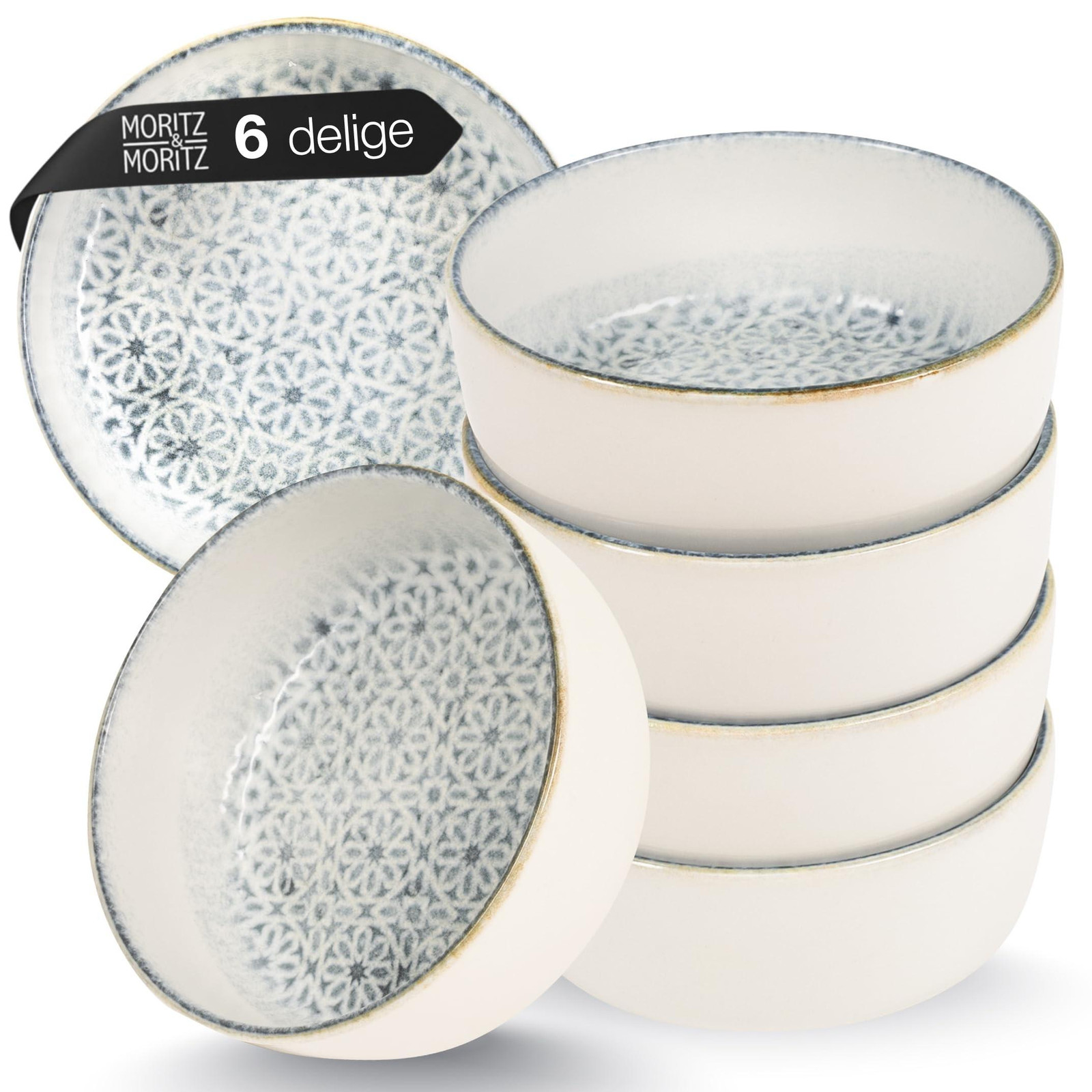 Solidchoice Set van 6 Stijlvolle Cereal Bowls van Porselein