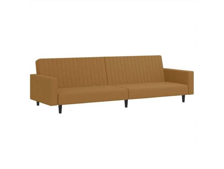 Makastle SchlafSofa Couch 2 Sitzer Braun Samt