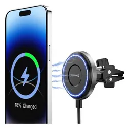 Autohalterung Swissten 15W MagSafe AIRHOLD wireless charger schwarz