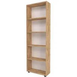 Helloshop26 - Designer-Bücherregal fürs Wohnzimmer originelles Design 5-stöckiges Regal 172 x 55 x 20 cm Eichenoptik