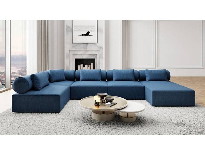 Sofa Dreams Wohnlandschaft Polster Luxus Sofa Stoff Wohnlandschaft Laguardia U Form Polstersofa, Loungesofa