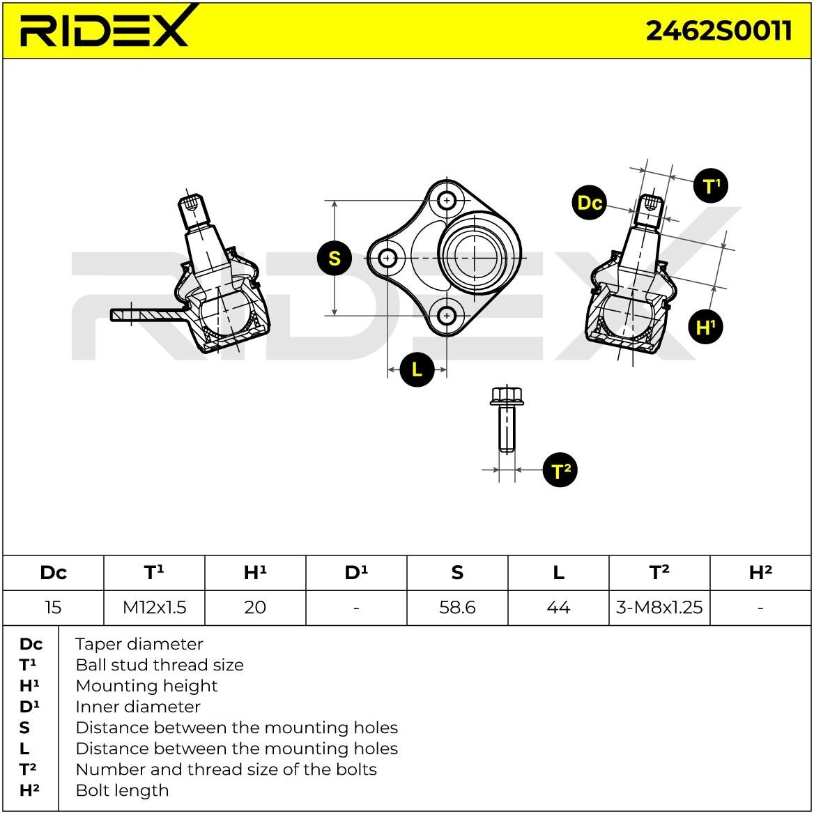 RIDEX 2462S0011 Ball Joint