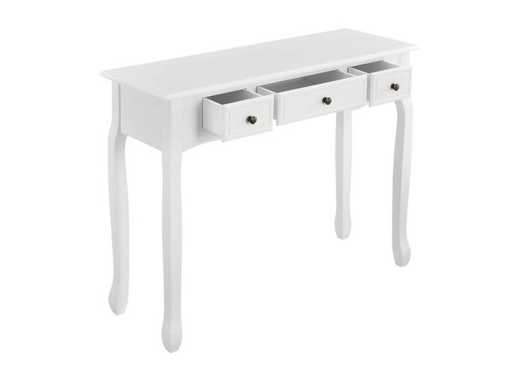 [en.casa] Konsolentisch Hirschhorn, Weiß, 100x78x35 cm, Wohnzimmer, Wohnzimmertische, Konsolentische
