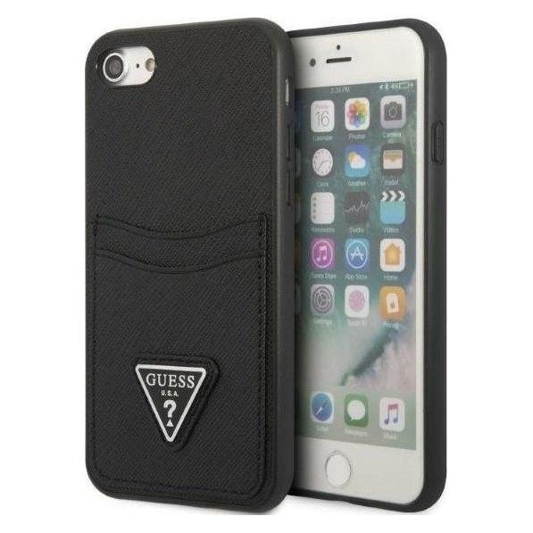 Guess GUHCI8PSATPK iPhone 7/8 SE 2020 / SE 2022 hardcase czarny/black hardcase Saffiano Triangle Log (Apple iPhone 7) (GUHCI8PSATPK)