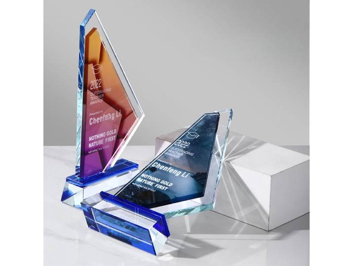Trophée en cristal personnalisé avec impression couleur, récompense pour employé d'entreprise, récompense pour réunion annuelle, médailles, décoration intérieure