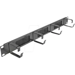 DELOCK 66489 - 19" Kabelmanagement Bürstenleiste mit 4 Bügeln 1 HE schwarz