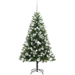 vidaXL, Weihnachtsbaum, Lisa (mit LEDs und silbernen Bällen) (150 cm)