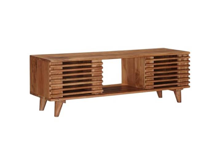 KTHLBRH TV-Schrank mit natürlicher Tür 105 x 30 x 35 cm Massives Akazienholz, 2 Schiebetüren, elegantes Design, leicht zu reinigen