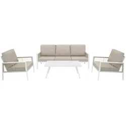 4-teilige Aluminium-Sofagarnitur – Weiß