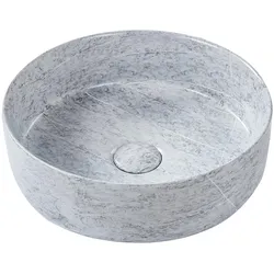 AUFSATZWASCHBECKEN Grauer Betoneffekt 37 cm Keramik Gudar