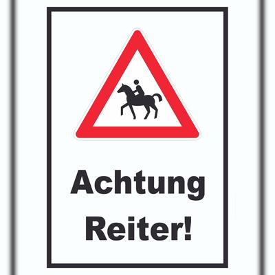 HB-Druck Achtung Reiter Schild A0 (841x1189mm)