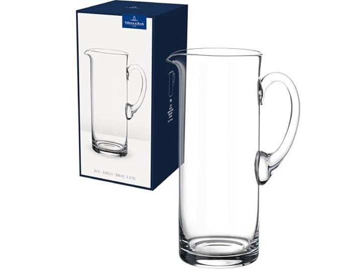 Villeroy & Boch - Entree Glaskrug Klar, Spülmaschinenfest, Karaffe, Glaskaraffe, Wasserkaraffe, Krug, Nachttisch Glaskaraffe, Transparente Kanne, Kanne Transparent, Kristallglas