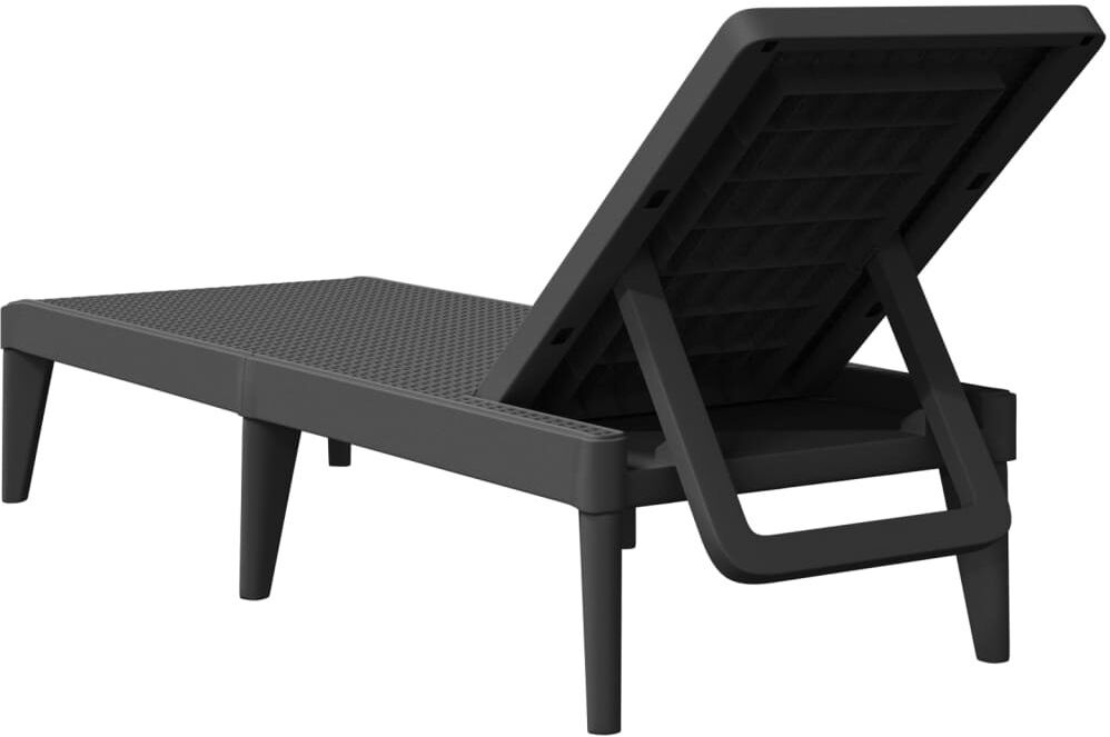 George Oliver Mickleson Sun Lounger 186x60x29 cm PP Anthracite 29cm H X 60cm W X 186cm L