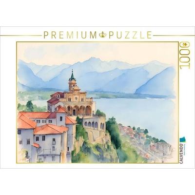 CALVENDO Puzzle Wallfahrtskirche Madonna di Sasso in Locarno | 1000 Teile Lege-Größe 64x48cm Foto-Puzzle für glückliche Stunden