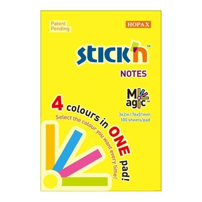 Stickman Selbstklebendes Notizbuch 51x76mm Neon-Mix 100K (51 x 76 mm) (48587290)