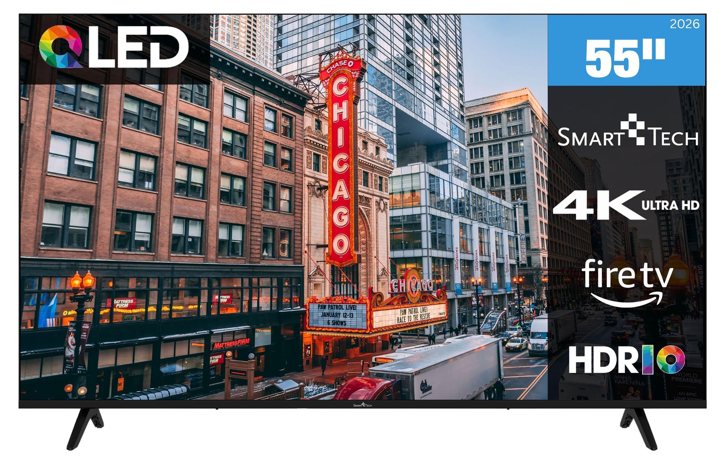 Smart Tech 55QF02KD QLED Fernseher 55 Zoll Fire TV HDR Smart TV mit 4K UHD und Triple-Tuner (2026)