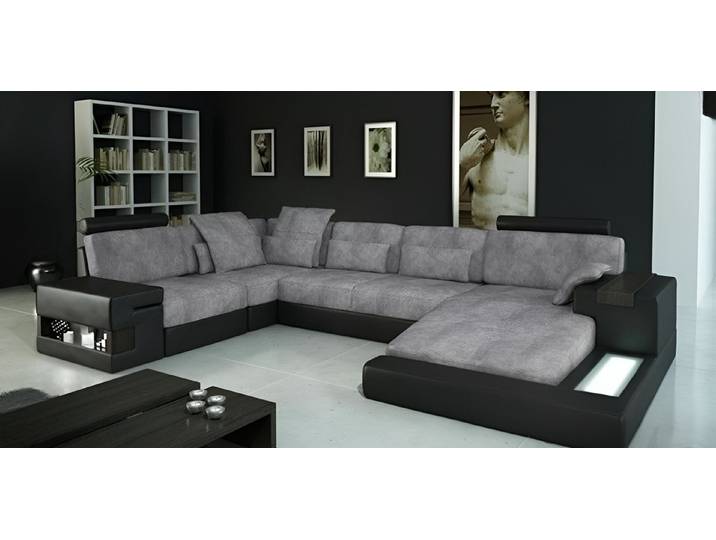 Xlmoebel Wohnlandschaft Elegantes Ledersofa mit hoher Polsterung und modernem Design, Ledersofa, Hergestellt in Europa