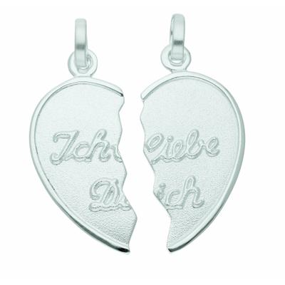 Puzzleanhänger ADELIA´S "Partneranhänger 925 Silber", silber, Schmuckanhänger, Damen, Silber 925 (Sterlingsilber), Silberanhänger Partneranhänger