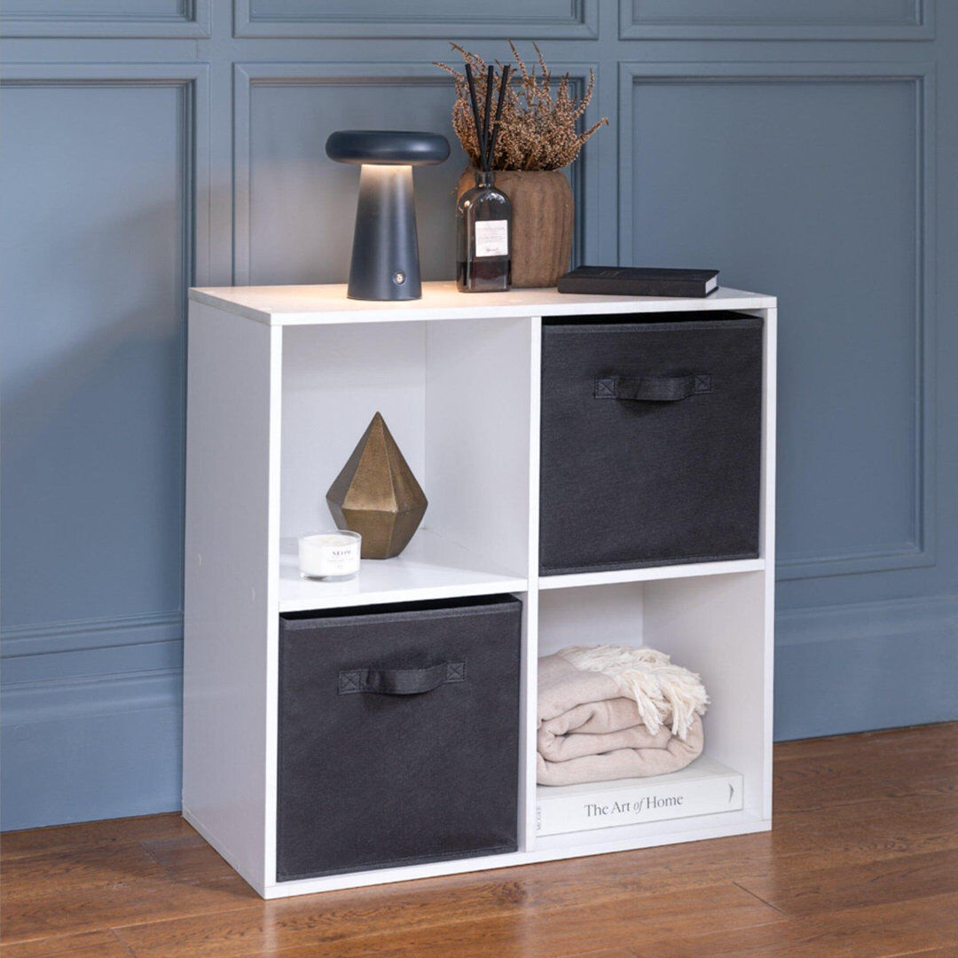 Rebrilliant Northville 61cm W Cube Bookcase White/Black (4 Shelves) 61cm H x 61cm W x 30cm D